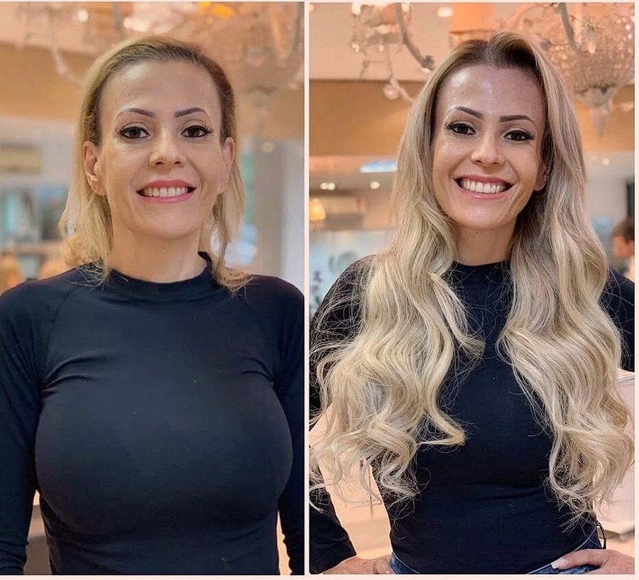 Antes e depois com mega hair da +Cabelo, 9
